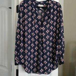 Loft split neck pullover tunic